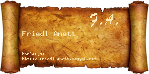 Friedl Anett névjegykártya